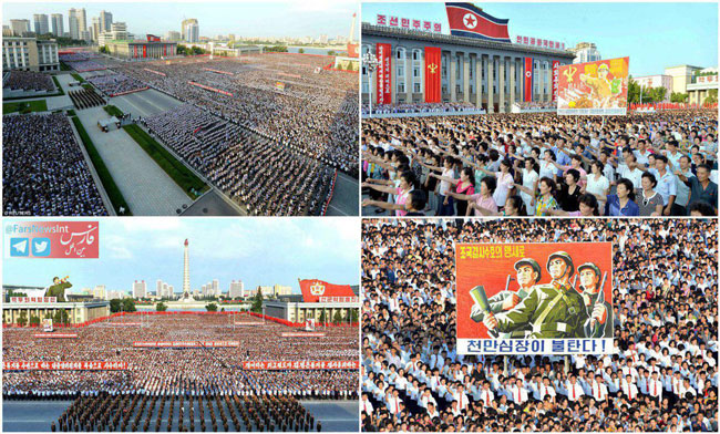 تجمع گسترده حمایت از حمله به گوام در کره شمالی