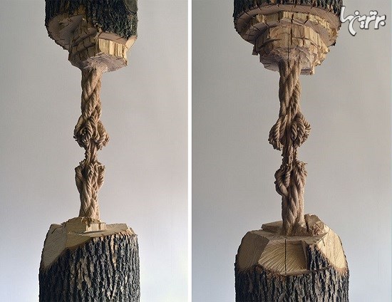 ساخت طناب فرسوده از تنه درخت