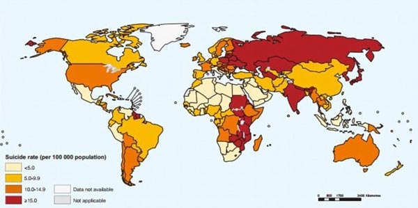 سازمان بهداشت جهانی: جلوی خودکشی های فزاینده را بگیرید/کدام کشور سرآمد خودکشی در جهان است؟