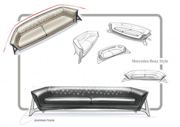 طراحی مبلمان به سبک مرسدس بنز