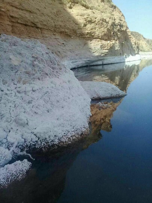 جمع شدن نمک، پُشت سد گتوند