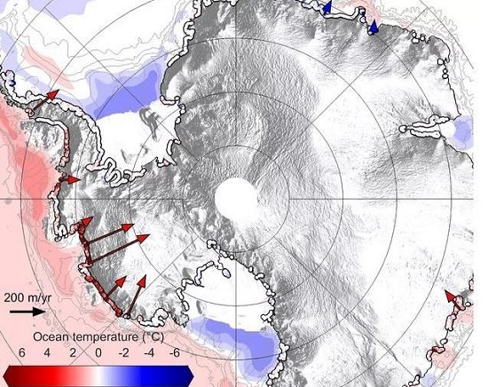 کاهش قابل توجه وسعت صفحه یخی قطب جنوب