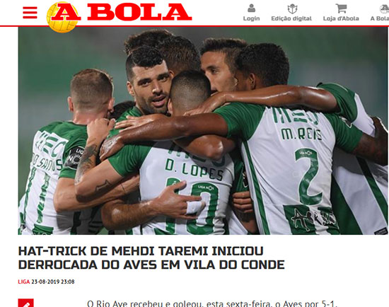 بازتاب درخشش طارمی در رسانه‌های پرتغال