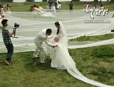 لباس عروس 520 متری + عکس