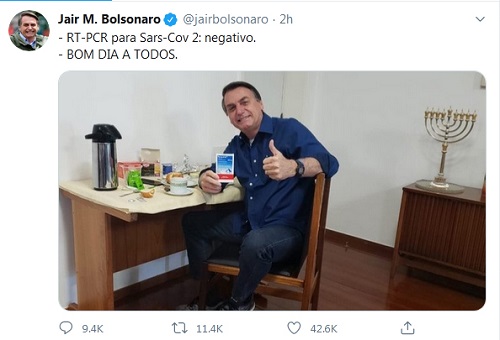 تست کرونا رییس‌جمهوری برزیل منفی شد