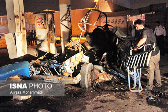 انفجار دو خودرو در جایگاه سی‌ ان‌ جی اهواز