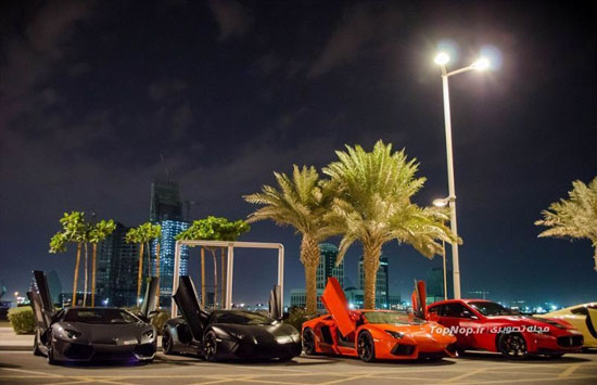 مانور خودرو های فوق لوکس در قطر +عکس