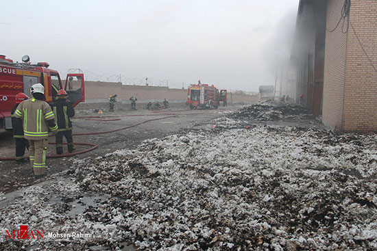 آتش سوزی در کارخانه پنبه پاک کنی مشهد
