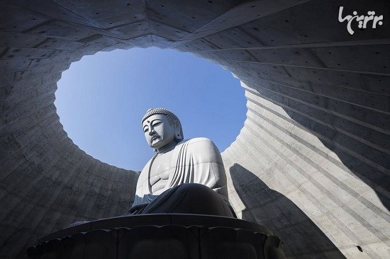مجسمه عظیم بودا بالای تپه ای در ژاپن