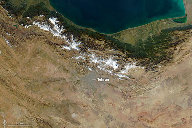 عکس هوایی ناسا از آلودگی شدید هوا در تهران