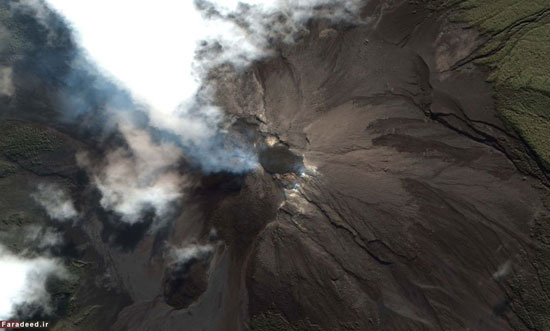 نمای زیبای فوران آتش‌فشان‌ها از فضا