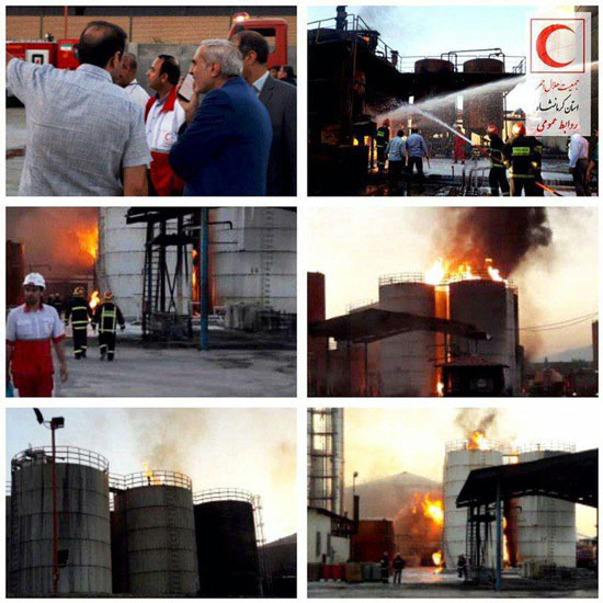 آتش‌سوزی در کارخانه مشتقات نفتیِ کرمانشاه