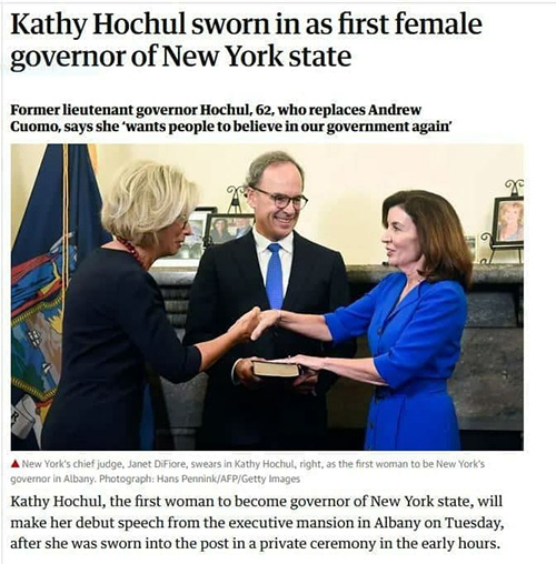 برای نخستین‌بار یک زن فرماندار نیویورک شد
