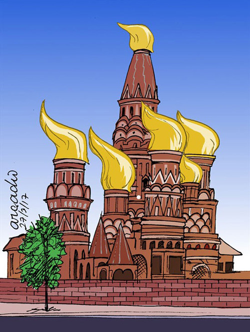 کاریکاتور: رابطه جالب مسکو و ترامپ!