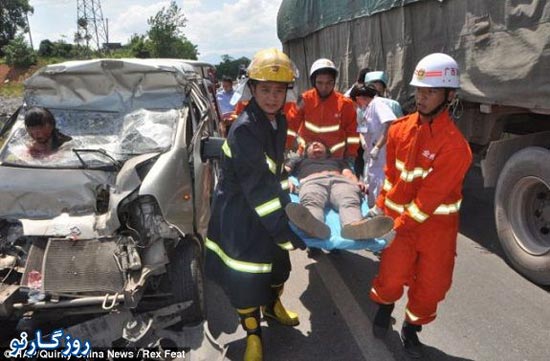 تصاویری وحشتناک از تصادف یک زن!
