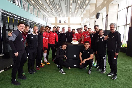 جشن تولد در تمرین امروز تیم ملی فوتبال