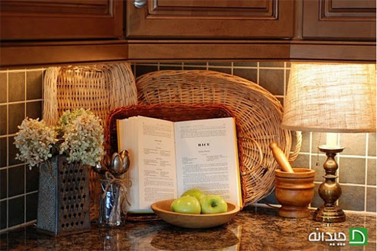 تزئین اپن آشپزخانه با وسایل ساده دکوری