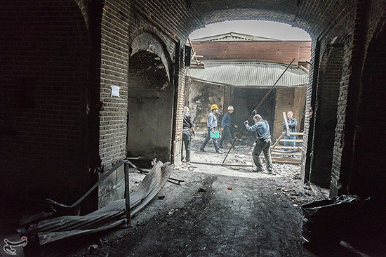 بازار تاریخی تبریز ۲هفته پس از آتش‌سوزی